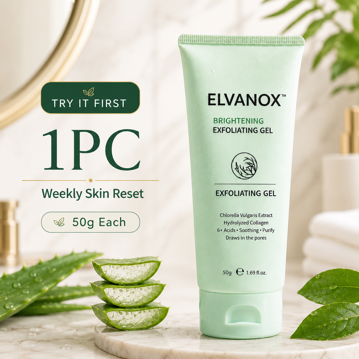 ELVANOX™ Face & Body Soft Peel Glow Reset Gel